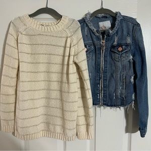 Girls size medium 7-8 lot. Gianna Bini Jacket and Jessica Simpson sweater.